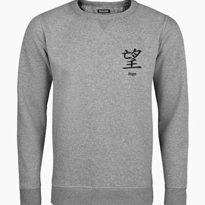 SWEAT-SHIRT UNISEXE HOPE IN JAPAN GRIS