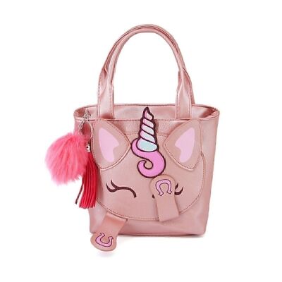 Oh My Pop! Unicorn-Mini Shy Shopping Bag, Salmon
