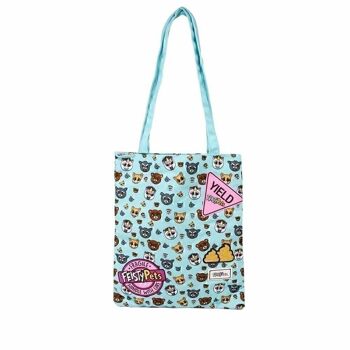 Feisty Pets Glenda Glitterpoop-Shopping Bag Sac de courses Multicolore 3
