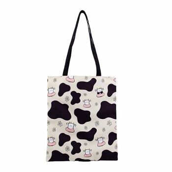 Oh Mon Pop! Cow-Shopping Bag Sac à provisions, Beige 1