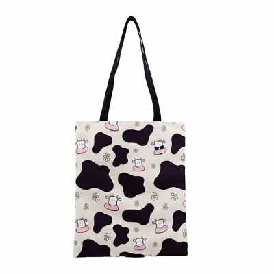 Oh My Pop! Cow-Bolsa de la Compra Shopping Bag, Beige