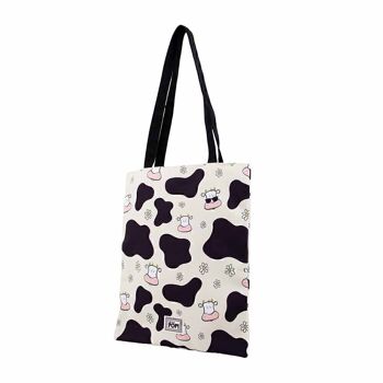 Oh Mon Pop! Cow-Shopping Bag Sac à provisions, Beige 3