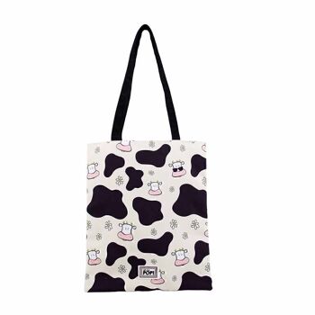 Oh Mon Pop! Cow-Shopping Bag Sac à provisions, Beige 4