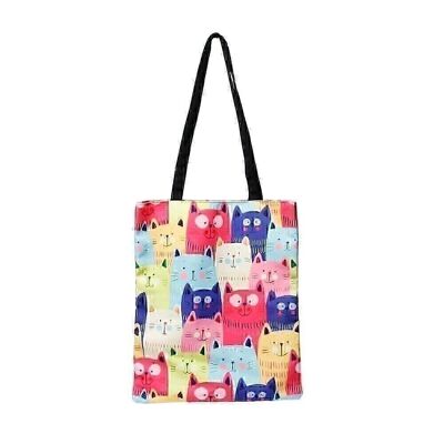 Ô mon Pop ! Cats-Shopping Bag Cabas, Multicolore
