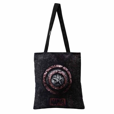 Marvel Captain America Stone-Shopping Bag Einkaufstasche, Schwarz