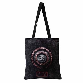 Marvel Captain America Stone-Shopping Bag Sac de courses Noir 3