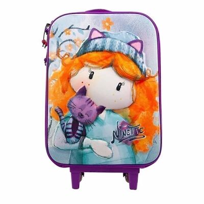 Forever Ninette Cute-Suitcase Trolley Soft 3D, Multicolore