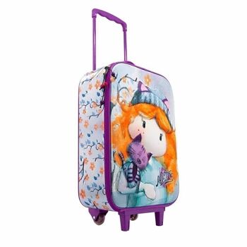 Forever Ninette Cute-Suitcase Trolley Soft 3D, Multicolore 3