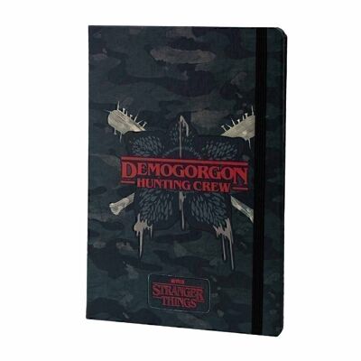 Cahier de journal de chasse Stranger Things, gris