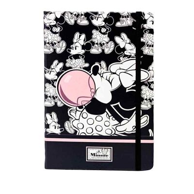 Quaderno di diario di gomma da masticare Disney Minnie Mouse, nero
