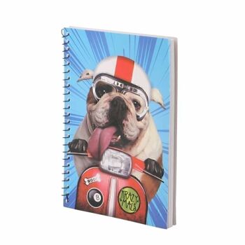 Krazymals Bulldog-Notepad, Bleu 1