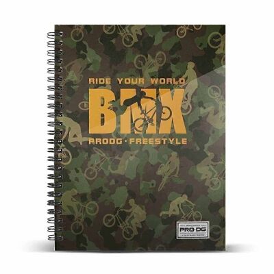 PRODG Bikeage-Notebook A5 Papier millimétré, Vert armée