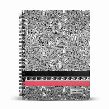 PRODG Hip Hop-Notebook A5 Papier millimétré, Gris