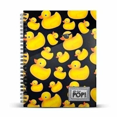 Oh Mon Pop! Quack-Notebook Papier millimétré A5, jaune