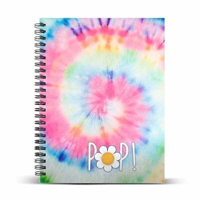 Oh Mon Pop! Tie Dye-Notebook A5 Papier millimétré, Multicolore