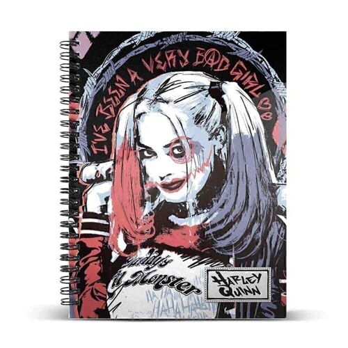 DC Comics Harley Quinn Crazy-Cuaderno A5 Papel Cuadriculado, Multicolor