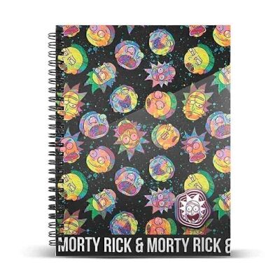 Rick and Morty Psycho-Notizbuch A5 Millimeterpapier, mehrfarbig