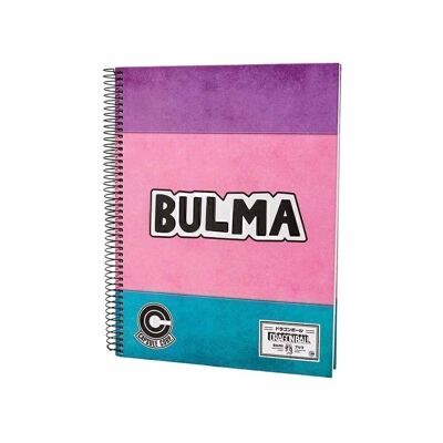 Dragon Ball (Bola de Dragón) Bulma-Cuaderno A5 Papel Cuadriculado, Rosa
