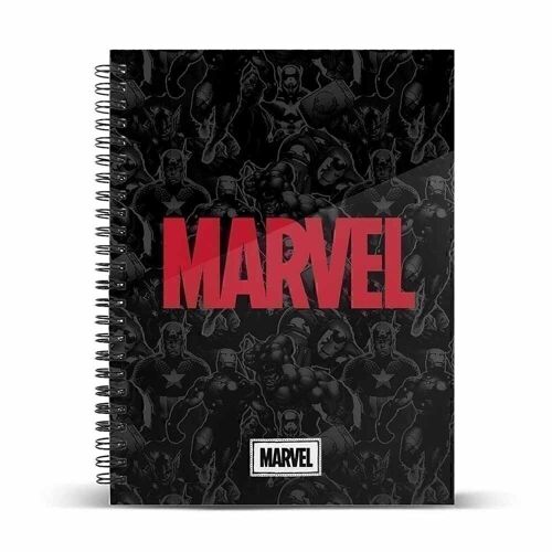 Marvel Timely-Cuaderno A5 Papel Cuadriculado, Negro
