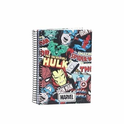 Marvel Art-Cuaderno A5 Papel Cuadriculado, Multicolor