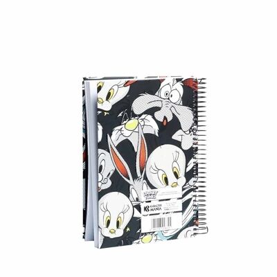 Looney Tunes Folks-Notebook A5 Papier millimétré, Gris