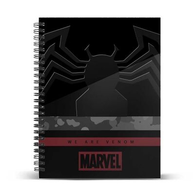 Marvel Venom Monster-Notebook A5 Grid Paper, Black