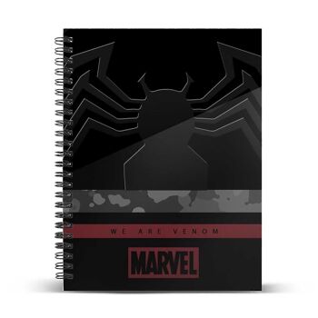 Marvel Venom Monster-Notebook A5 Papier quadrillé Noir