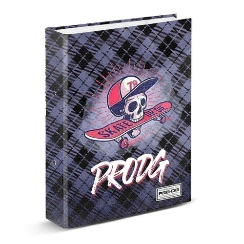 PRODG Skull-Carpeta 4 Anillas, Gris