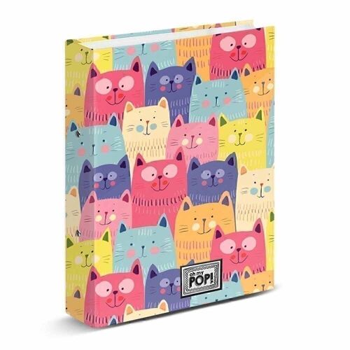 Oh My Pop! Cats-Carpeta 4 Anillas, Multicolor