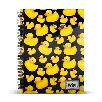 Oh Mon Pop! Quack-Notebook Papier millimétré A4, jaune