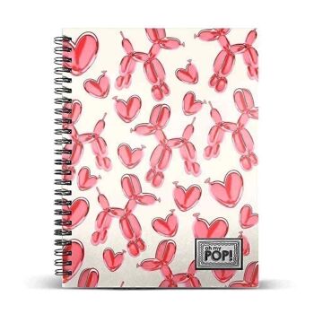 Oh Mon Pop! Globoniche-Notebook A4 Papier millimétré, Rouge