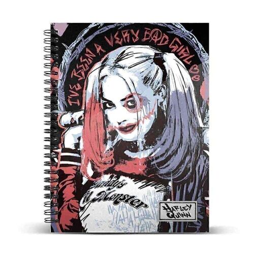 DC Comics Harley Quinn Crazy-Cuaderno A4 Papel Cuadriculado, Multicolor