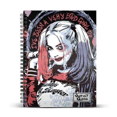 DC Comics Harley Quinn Crazy-Notebook A4 en papier quadrillé, multicolore
