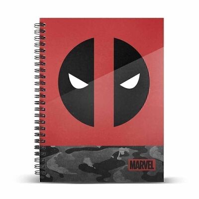 Marvel Deadpool Rebel-Notebook A4 Papier quadrillé Rouge