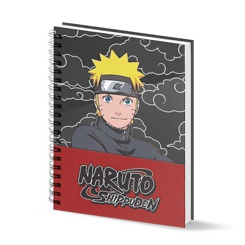 Naruto Clouds-Cuaderno A4 Papel Cuadriculado, Negro