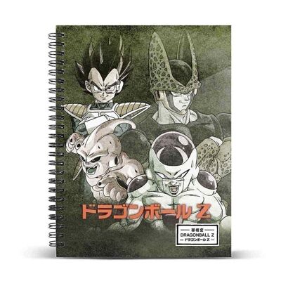 Dragon Ball (Bola de Dragón) Evil-Cuaderno A4 Papel Cuadriculado, Verde Militar