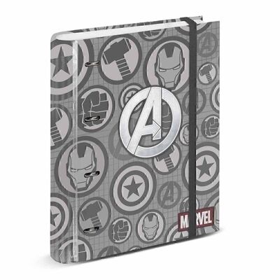 Marvel The Avengers Assault-Carpesano Papier quadrillé à 4 anneaux Gris