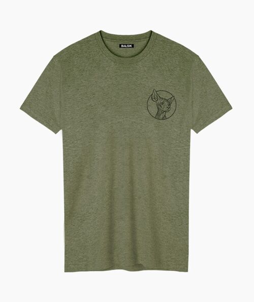 Round logo tr. on chest green caqui unisex t-shirt