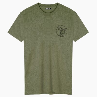 Round logo tr. on chest green caqui unisex t-shirt