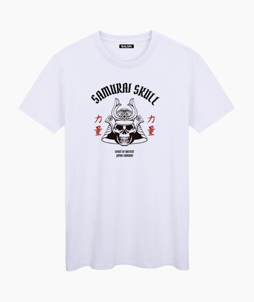 Samurai skull white unisex t-shirt