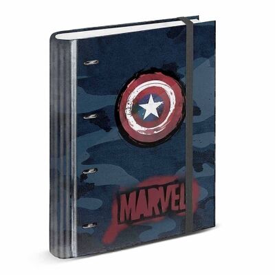 Marvel Captain America Supreme-Carpesano 4 Ring Grid Paper, Dark Blue