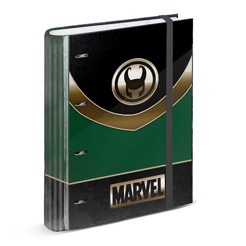 Marvel Loki Laufeyson-Carpesano 4 Anillas Papel Cuadriculado, Verde