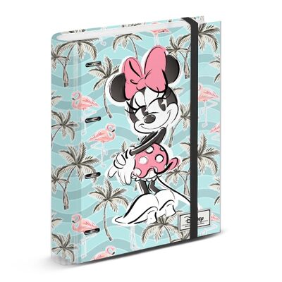 Disney Minnie Mouse Tropic-Carpesano 4 Anillas Papel Cuadriculado, Turquesa