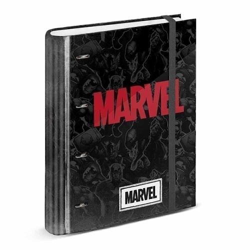 Marvel Timely-Carpesano 4 Anillas Papel Cuadriculado, Negro