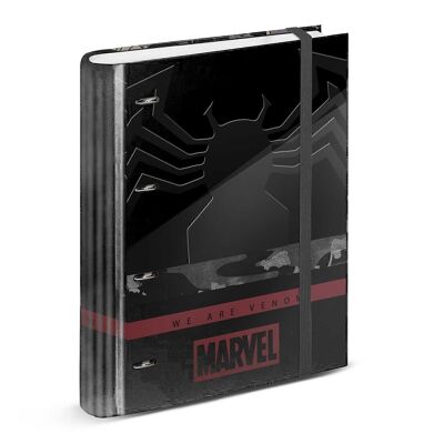 Marvel Venom Monster-Carpesano Papier quadrillé à 4 anneaux Noir