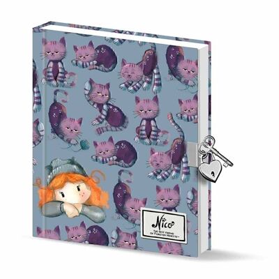 Forever Ninette Nico-Diary with Key, Lilac