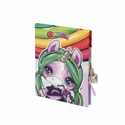 Poopsie Slime Surprise Rainbow-Journal with Key, Multicolor