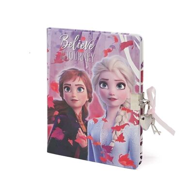 Disney Frozen 2 Believe-Diary with Key, Fuchsia