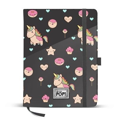 Oh My Pop! Popnicorn-Diary 11x15.7cm, Black