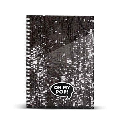 O My Pop! Black-Shine Notebook, Black